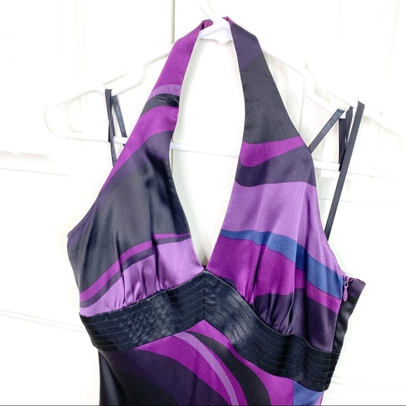 Laundry by Shelli Segal Swirl Halter Midi Dress 2 - Picture 2 of 5